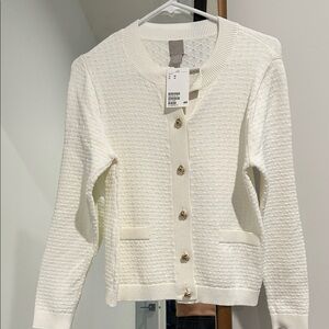 BNWT white sweater cardigan